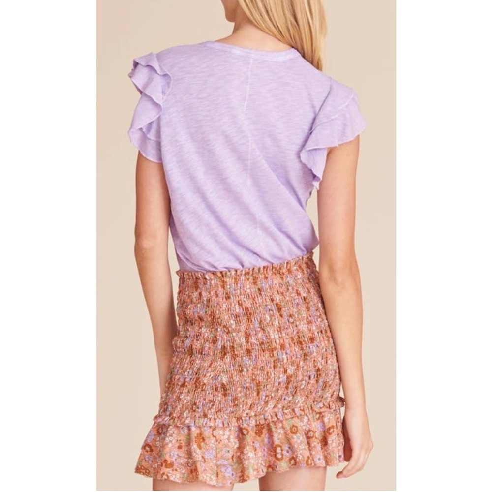 Veronica Beard Akeela ruffled pima cotton short sleeve flutter t-shirt Size XS - Picture 3 of 14